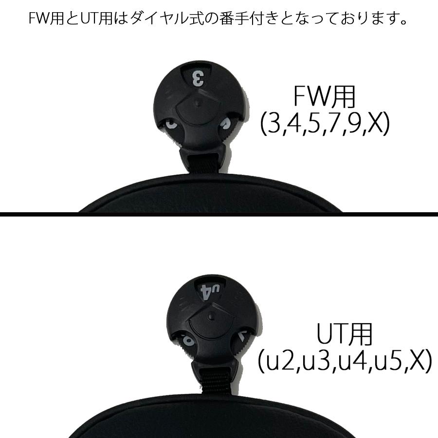 ゴルフ ブラック ホワイト モノトーン 無地 ヘッドカバー キャット