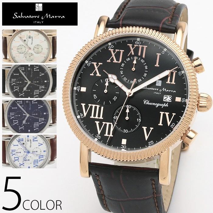 クロノグラフ 腕時計 メンズ 1年保証 全5色 正規 Salvatore Marra