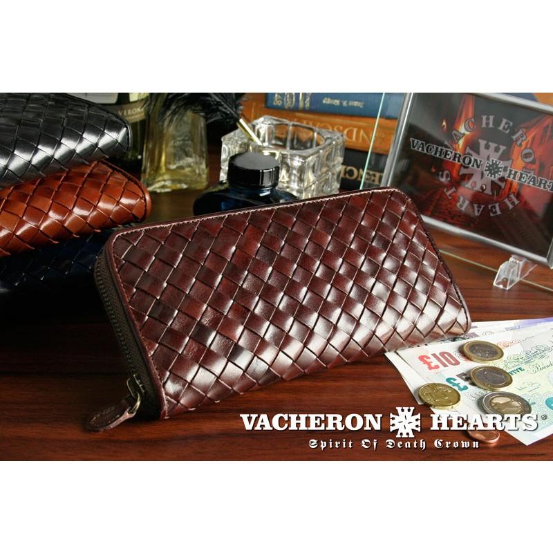 本革 長財布 メンズ レディース イントレチャート ラウンド長財布 全4