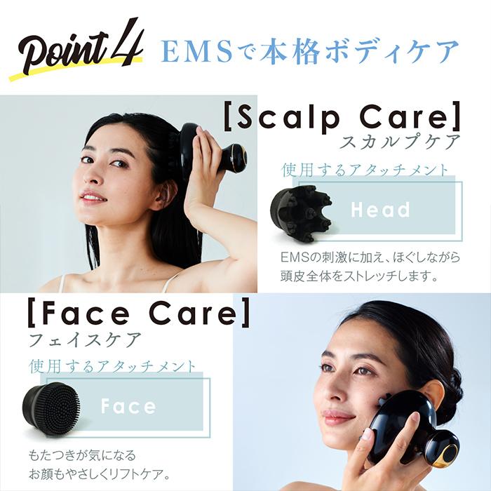 WAVEWAVE マッサージ機 黒 WAVEWAVE ヘッドスパ フェイスマッサージ ヘッドマッサージ 顔