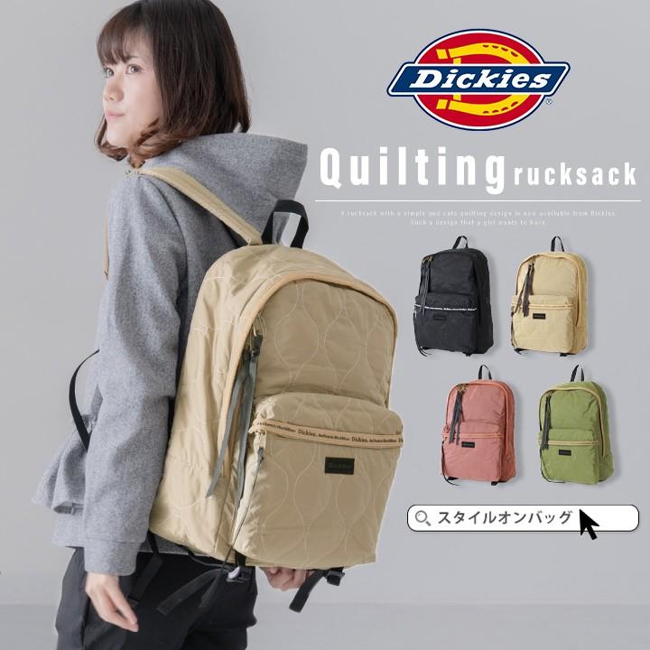 しておりま Dickies 軽量 可愛い 学生 シンプル 送料無料 スタイルオンバッグ 通販 Paypayモー ディッキーズ リュックサック キルティングバッグ デイパック レディース ブラック カーキ ベージュ レッド さんにおス