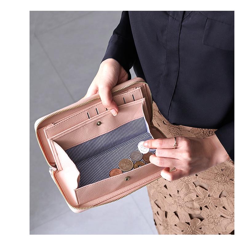 長財布 レディース メンズ 本革 牛革 長財布 ラウンドファスナー 財布 大容量 多収納 シンプル スマホが入る 長財布 iPhone スマホ サイフ :3080:スタイルオンバッグ 通販 <牛革ピンク☆>長財布 ラウンドファスナー メンズ レディース 本革 大容量