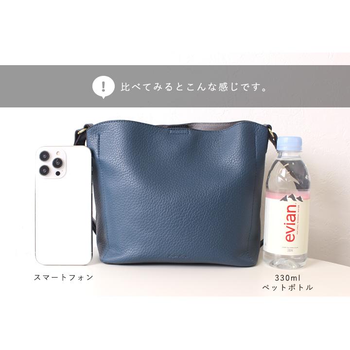 美品●COLORADOコロラドレザーショルダーバッグあおりポケット紺ネイビー バル レザーショルダーバッグ / 291152_6012 |mila schon|CORONET