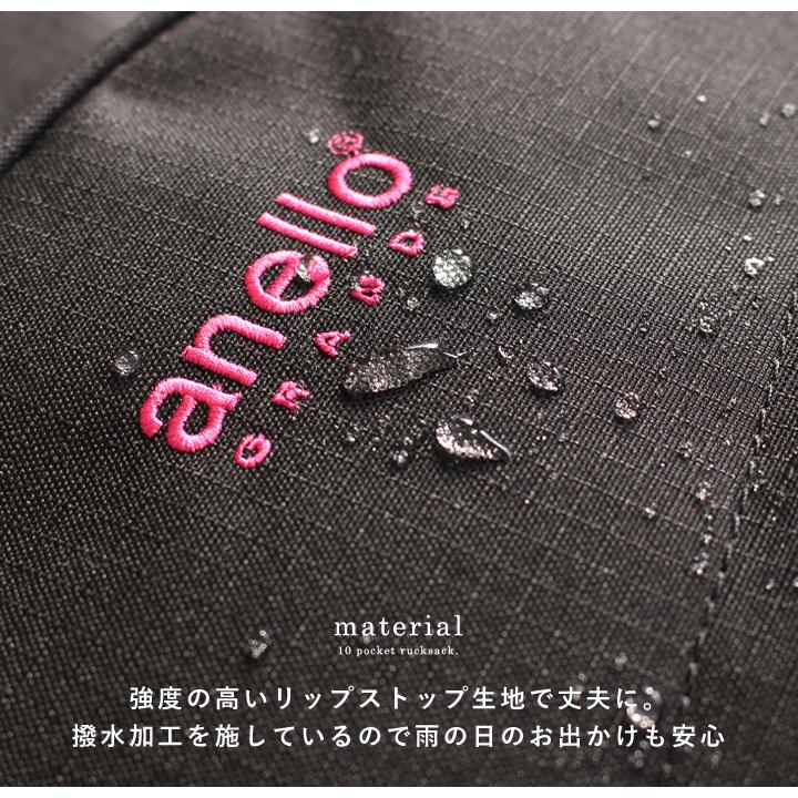 anello アネロ リュック 大容量 A4 リュックサック 通勤 通学 アウトドア 部活 10ポケット 40L レディース メンズ 男女 撥水 はっ水 おしゃれ シンプルの画像