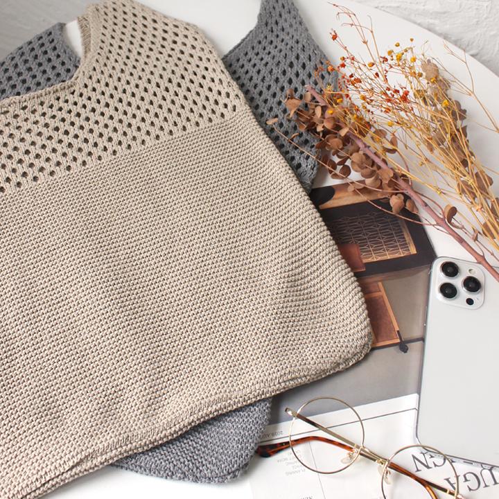 トートバッグ レディース ニットバッグ トート コンパクト エコバック マルシェバック A4 韓国 編みニット おしゃれ かわいい スタイルオンバッグ | ブランド登録なし | 07