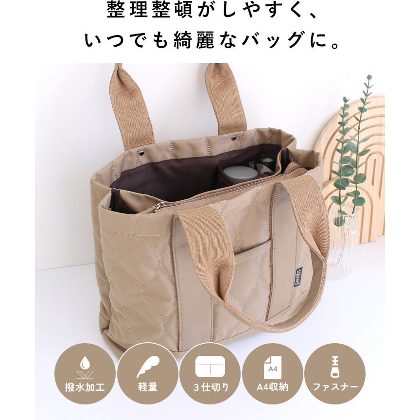 トートバッグ レディース 軽い a4 大きめ ナイロン 撥水 トート バッグ 通勤 軽量 仕切り付き 鞄 かばん 30代 40代 50代 LIZDAYS | LIZDAYS | 10