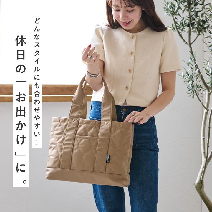 トートバッグ レディース 軽い a4 大きめ ナイロン 撥水 トート バッグ 通勤 軽量 仕切り付き 鞄 かばん 30代 40代 50代 LIZDAYS | LIZDAYS | 17