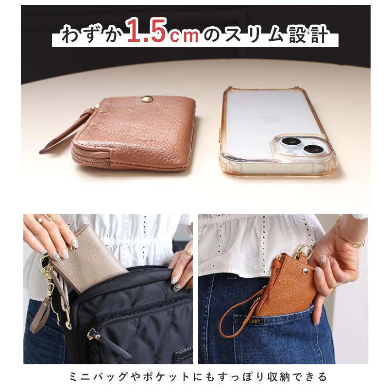 パスケース リール付き 落ちない キーケース 本革 定期入れ レディース メンズ 小銭入れ コインケース カードホルダー ストラップ | LIZDAYS | 13