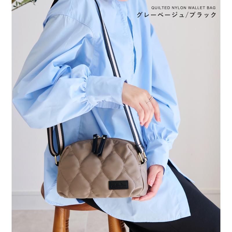 LIZDAYS ショルダーバッグ レディース 軽い 小さめ ショルダー バッグ お財布ショルダー 撥水 ナイロン 上品 かわいい 旅行 お財布機能 | LIZDAYS | 18