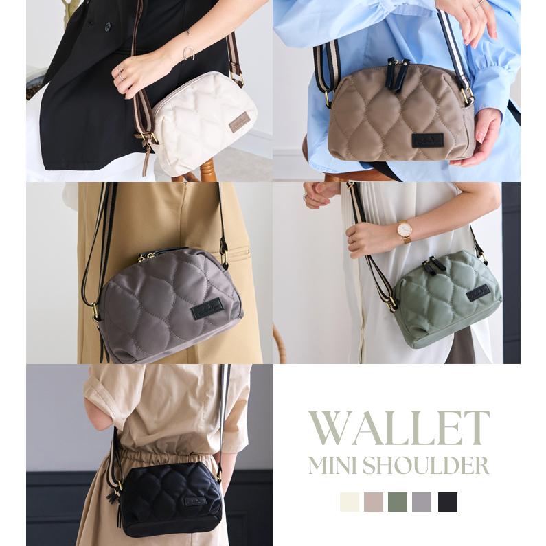LIZDAYS ショルダーバッグ レディース 軽い 小さめ ショルダー バッグ お財布ショルダー 撥水 ナイロン 上品 かわいい 旅行 お財布機能 | LIZDAYS | 08