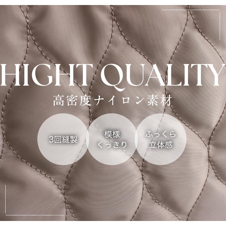 トートバッグ レディース 大きめ A4 軽量 ナイロン 撥水 ショルダーバッグ 斜め掛け 2way キルティング バッグ 可愛い 上品 LIZDAYSの画像