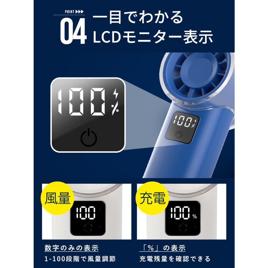 LIZDAYS 2026 ハンディファン 100段階 風量調節 コンパクト ミニ 軽量