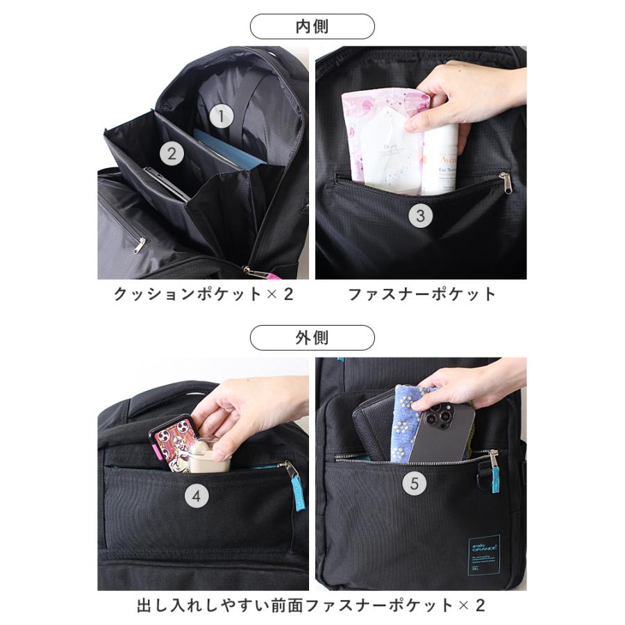 anello アネロ リュック レディース 大人 大容量 通勤 通学 リュックサック バックパック メンズ A4 大きめ キャリーオン PC収納 | anello GRANDE | 21