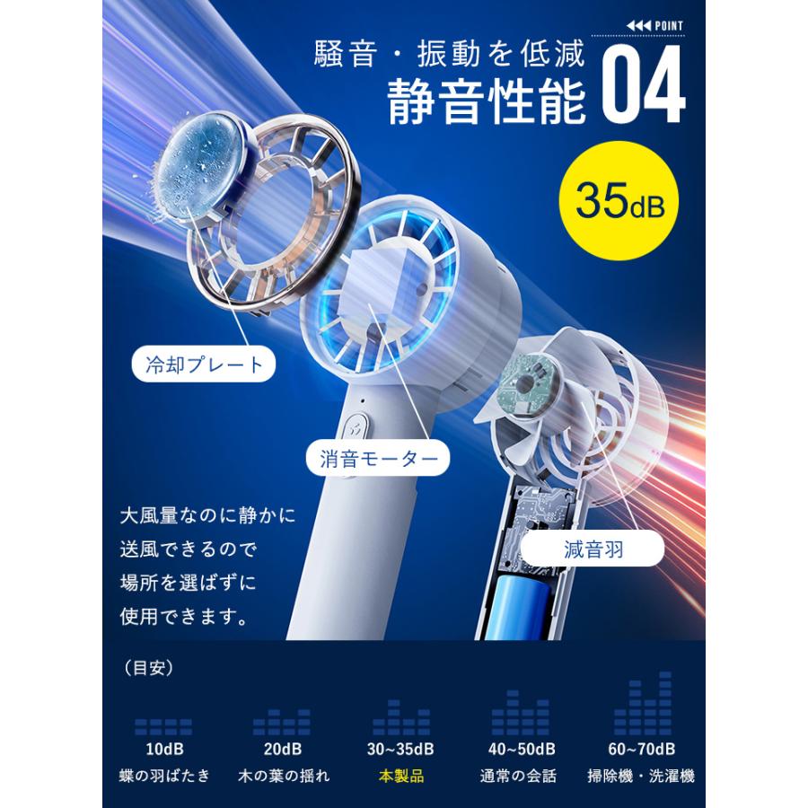 ハンディファン 冷却プレート 扇風機 ハンディ 小型 強風 冷却 充電式