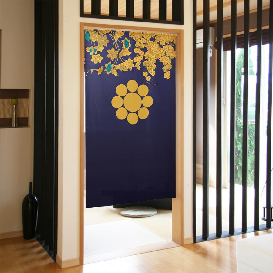 のれん 暖簾 目隠し 和柄 家紋 九曜 85x150cm 日本製 のれん 暖簾 目隠し 和柄 家紋 九曜 85x150cm 日本製