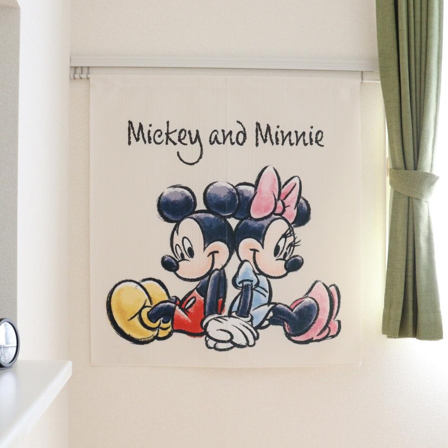 のれん 暖簾 目隠し 間仕切り ディズニー Disney スケッチ