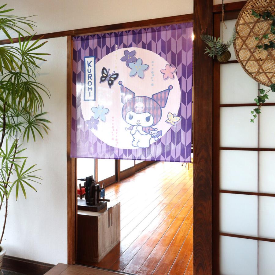 のれん　暖簾　間仕切り　目隠し　サンリオ　sanrio　クロミ　ちょうちょ　85×丈90cm　日本製 |  | 02