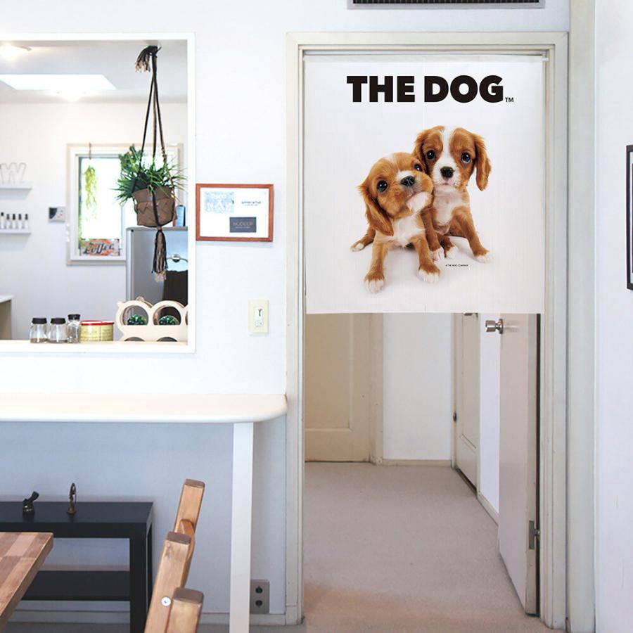 のれん　暖簾　目隠し　間仕切り　洋風　洋柄　THE DOG　いぬ　犬　キャバリア・キング・チャールズ・スパニエル   85×90cm　日本製 |  | 02