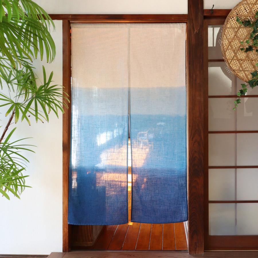 暖簾 間仕切り のれん 暖簾 目隠し 間仕切り 和風 和柄 日和 高級 麻混 段ぼかし 85