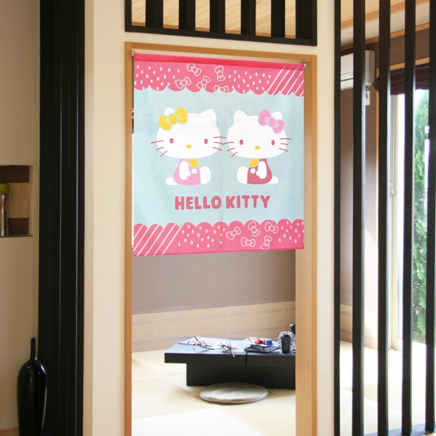 のれん 暖簾 サンリオ ハローキティ シックテキスタイル 85×90cm