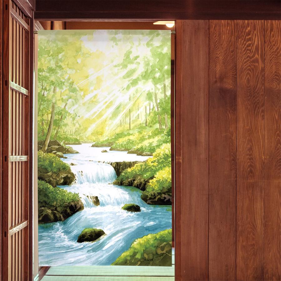 のれん 暖簾 目隠し 間仕切り 洋風 風景 景色 陽光と川の のれん 暖簾 目隠し 間仕切り 洋風 風景 景色 陽光と川の