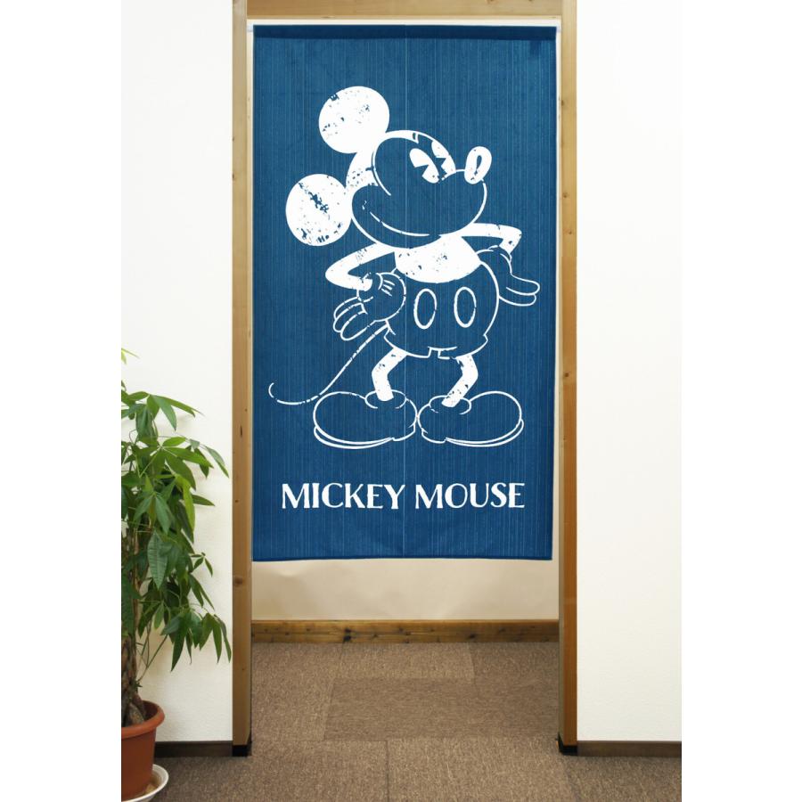 のれん　暖簾  ディズニー   Disney  ミッキーホワイトライン　85×150cm   日本製　 |  | 02