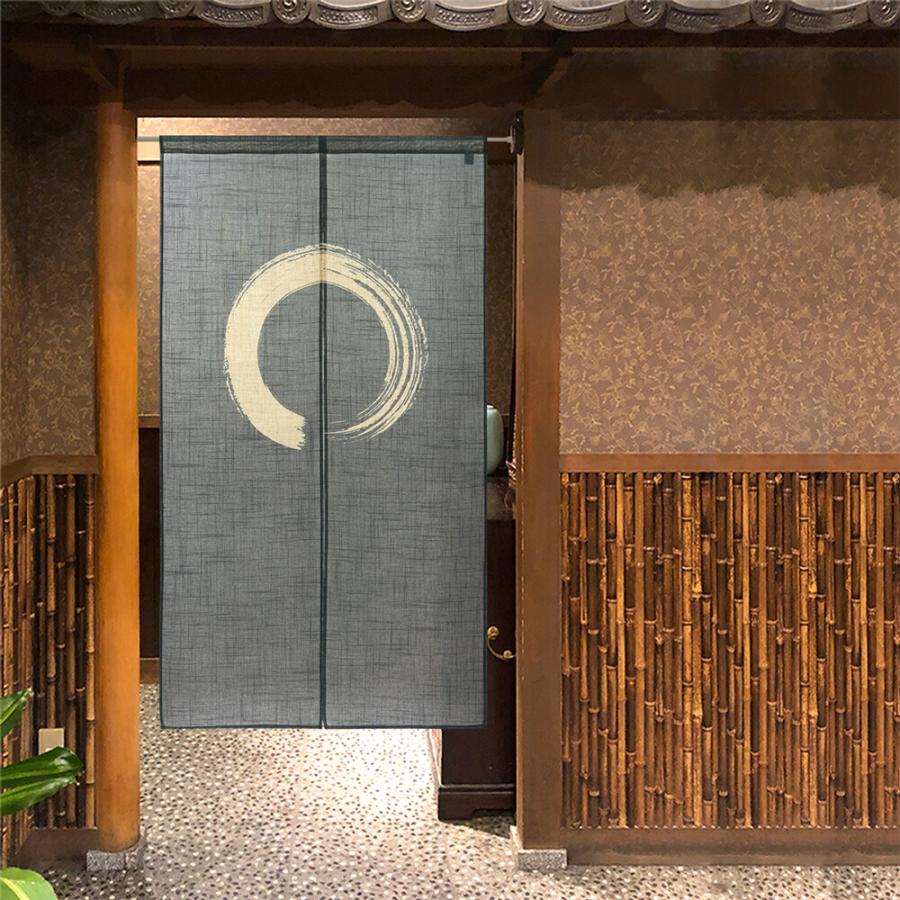 のれん 暖簾 目隠し 間仕切り 和風 和柄 麻風スラブ 円想 85