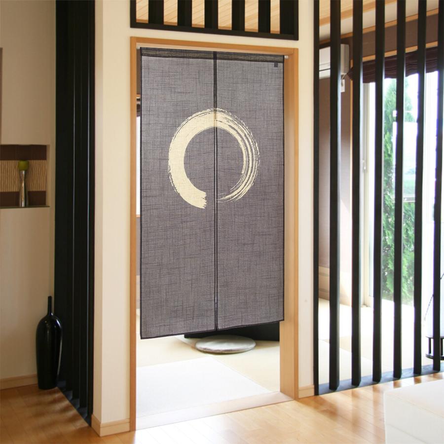 のれん 暖簾 目隠し 間仕切り 和風 和柄 麻風スラブ 円想 85 のれん 暖簾 目隠し 間仕切り 和風 和柄 麻風スラブ 円想 85