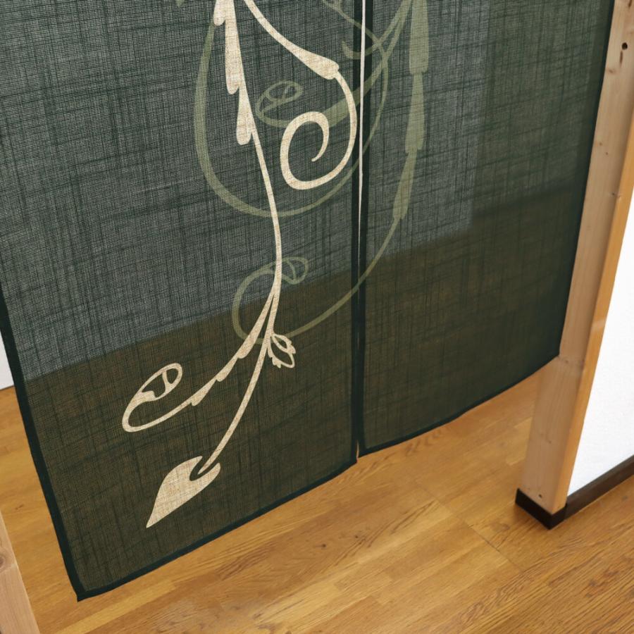 のれん　暖簾　目隠し　間仕切り　和風　和柄　麻風スラブ　唐草　85×150cm　日本製 |  | 04