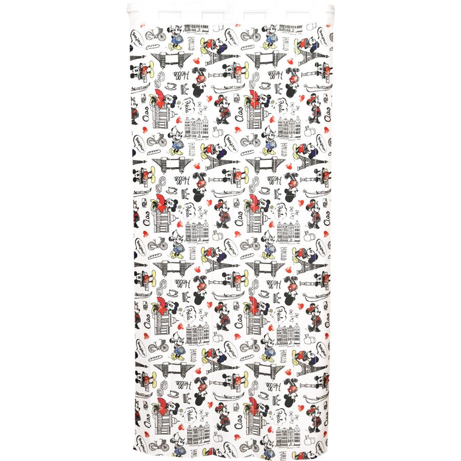 アコーディオンカーテン　目隠し　間仕切り　ディズニー　Disney　ミッキーミニー　Let’s_Travel　96x200cm　日本製 |  | 01