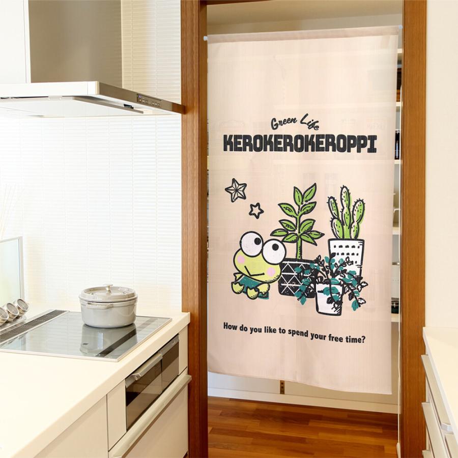 のれん 暖簾 目隠し サンリオ けろけろけろっぴ サボテン 85×150cm