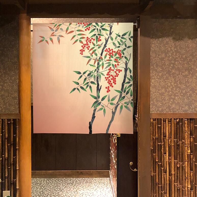 のれん　100枚セット　暖簾　まとめて　和風　インテリア　レトロ　のれん　目隠し のれん 暖簾 目隠し 和風 和柄 南天 85×丈90cm 日本製 : styletown