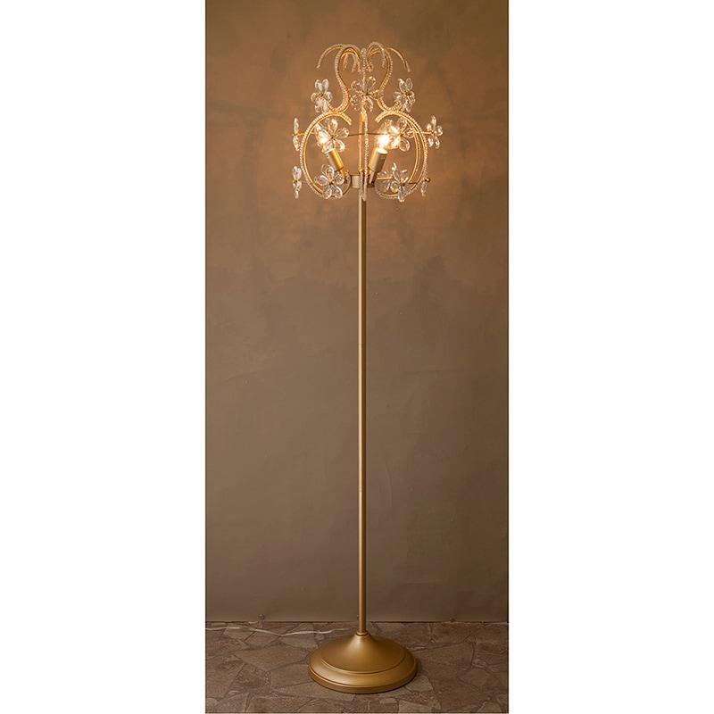 【置照明】クリスタル　フロアランプ［ALMA F3D（3灯）］【同梱不可】 フロアライト シャンデリア フロアスタンド 置照明 LED電球対応