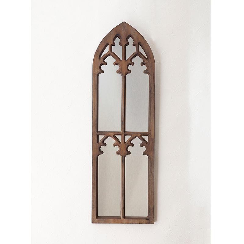 Liberte' リベルテ ミラー クラシック ブラウン 木製 AS23172