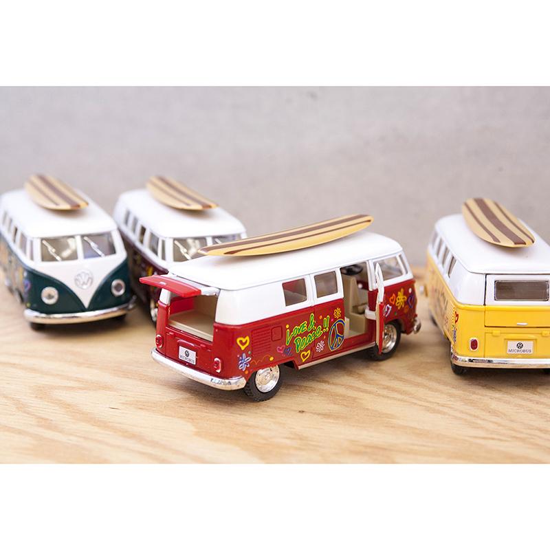 ミニカー おもちゃ 玩具 1962 VW Classical Bus with Printing \u0026 Surfboard(M) ダイキャストミニカー 12台セットの画像