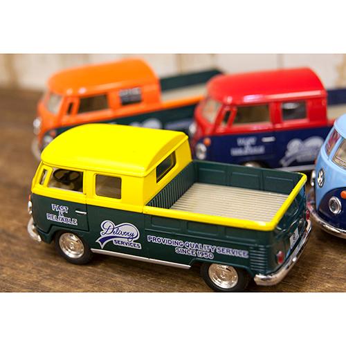 おもちゃ ミニカー 1963 VW Bus Double Cab Pickup (Delivery) 1:34(M) ダイキャストミニカー12台セット KT5396Dの画像