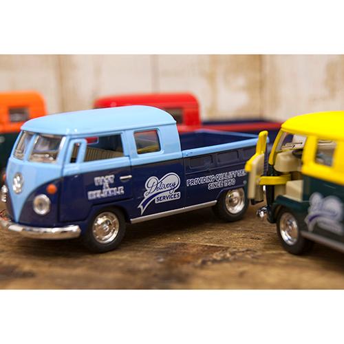 おもちゃ ミニカー 1963 VW Bus Double Cab Pickup (Delivery) 1:34(M) ダイキャストミニカー12台セット KT5396Dの画像