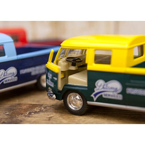 おもちゃ ミニカー 1963 VW Bus Double Cab Pickup (Delivery) 1:34(M) ダイキャストミニカー12台セット KT5396Dの画像