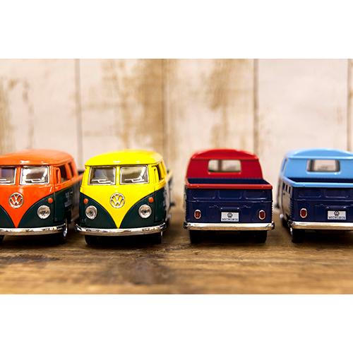 おもちゃ ミニカー 1963 VW Bus Double Cab Pickup (Delivery) 1:34(M) ダイキャストミニカー12台セット KT5396Dの画像