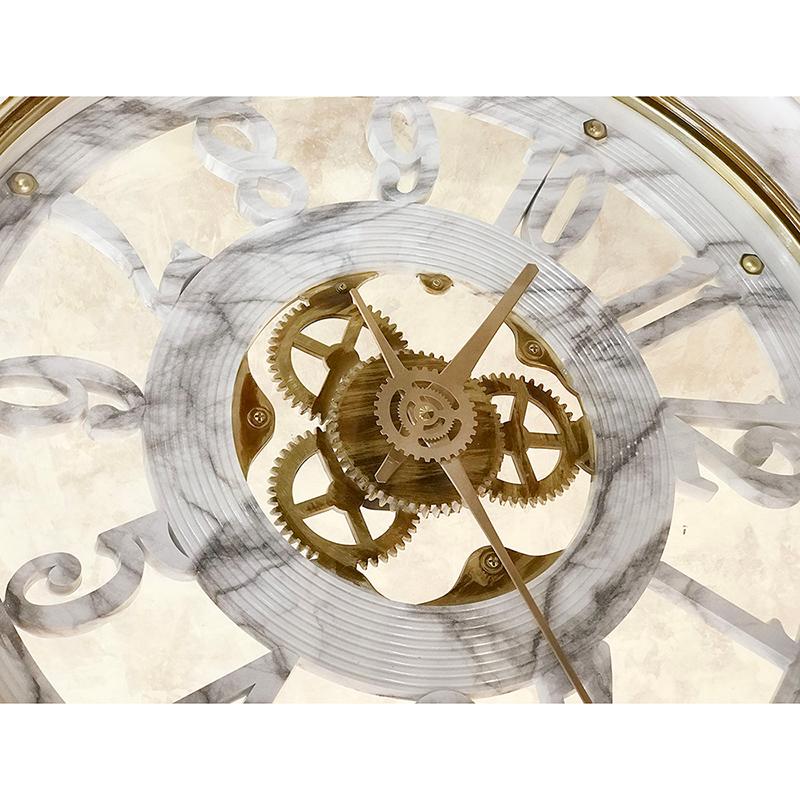 大理石風 掛け時計【無音連続秒針付】ビクトリアンパレス ゼブラ