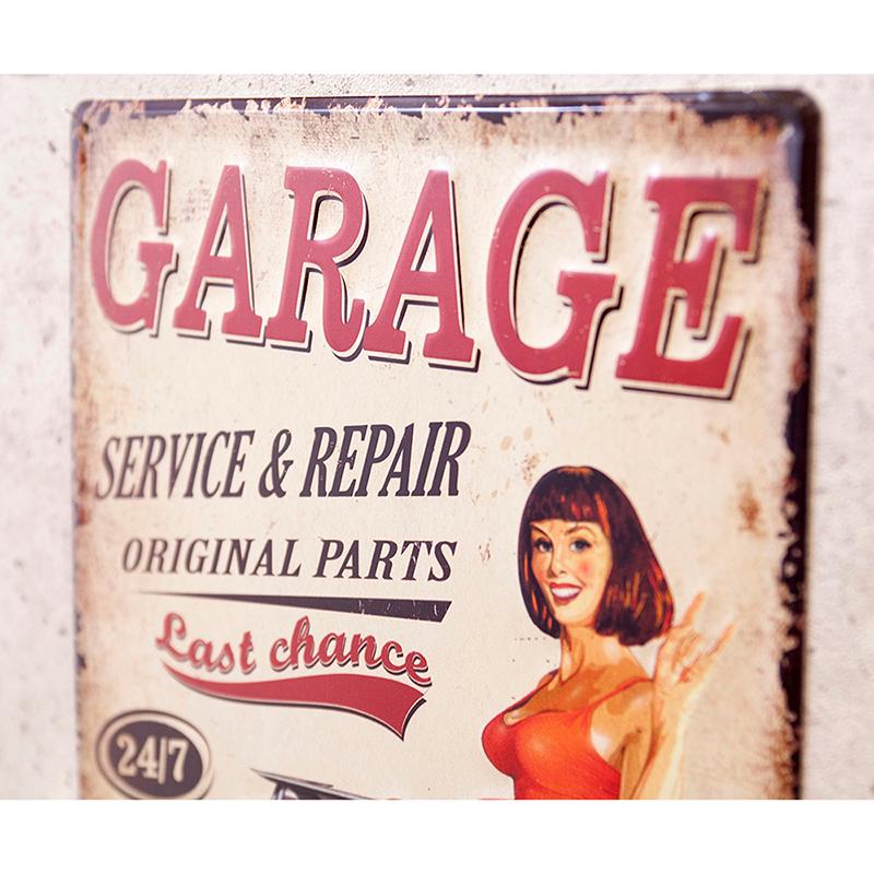 看板　ブリキ看板　インテリア雑貨　アンティークエンボスプレート　GARAGE Last Chance |  | 03