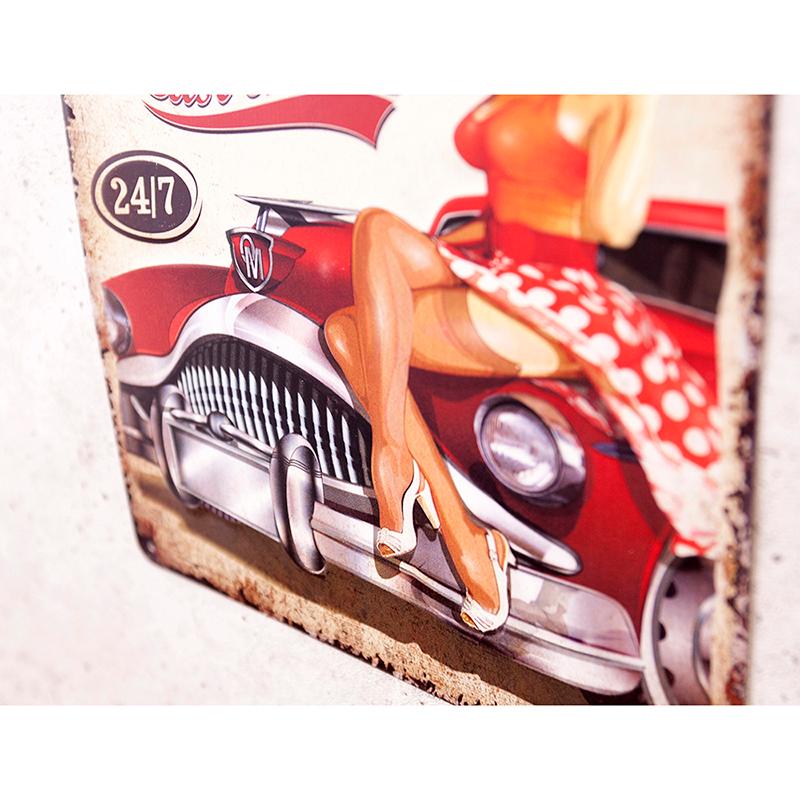 看板　ブリキ看板　インテリア雑貨　アンティークエンボスプレート　GARAGE Last Chance |  | 04