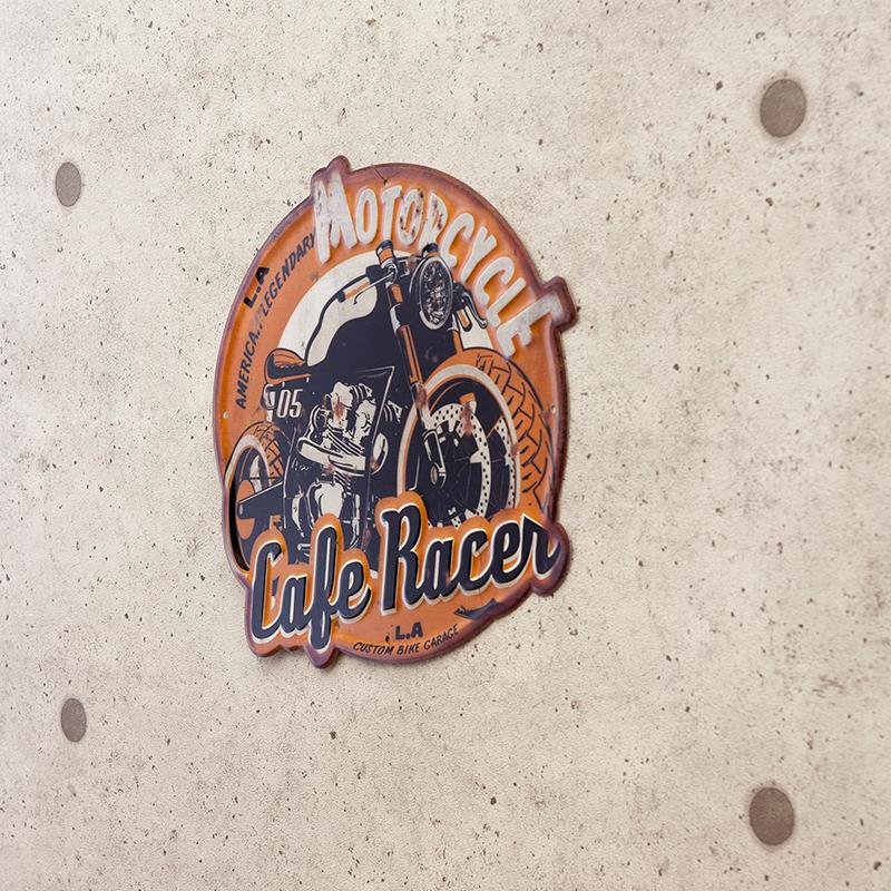 看板　壁面装飾　ブリキ看板　アンティークエンボスプレート　レクト★Cafe Racer　アメリカン雑貨 |  | 02