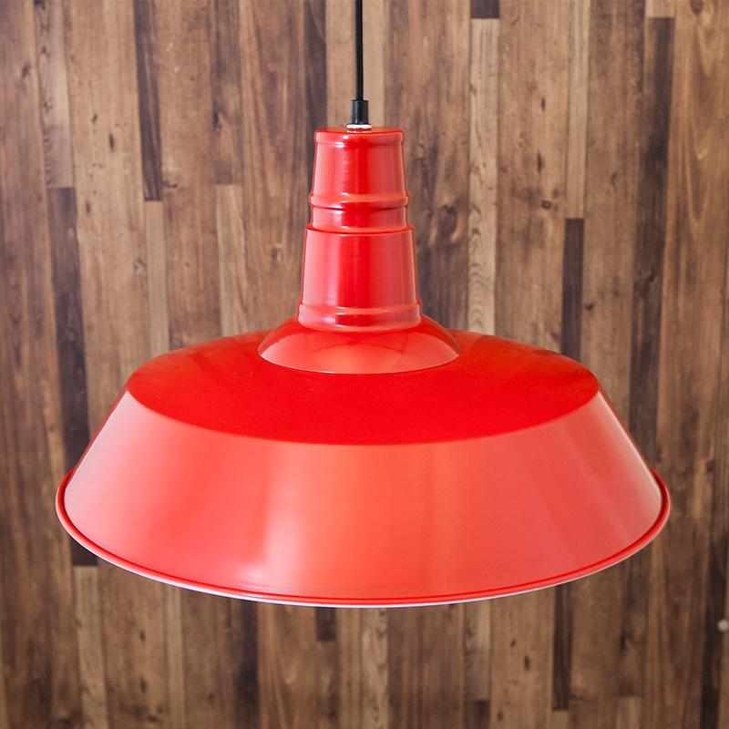 【照明器具】赤色シェード レトロ ペンダントライト 大（電球付） 天井照明 ペンダントライト シーリングライト 照明 LED電球付