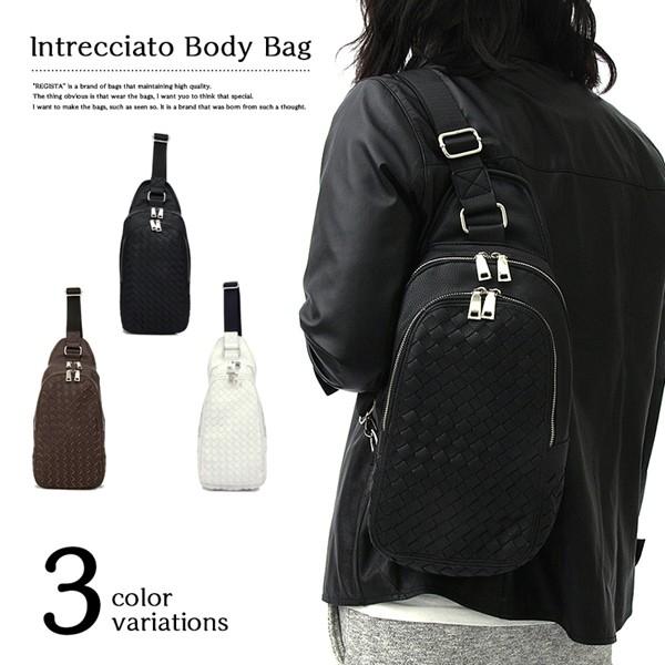 【￥５４００以上送料無料】ボディバッグ メンズ フェイクレザー メッシュ イントレ