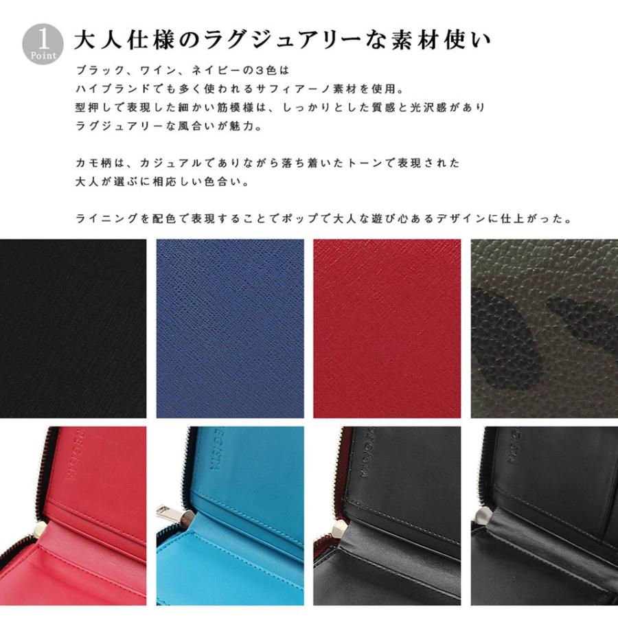 メール便送料無料】財布 メンズ ラウンドファスナー 二つ折り 長財布