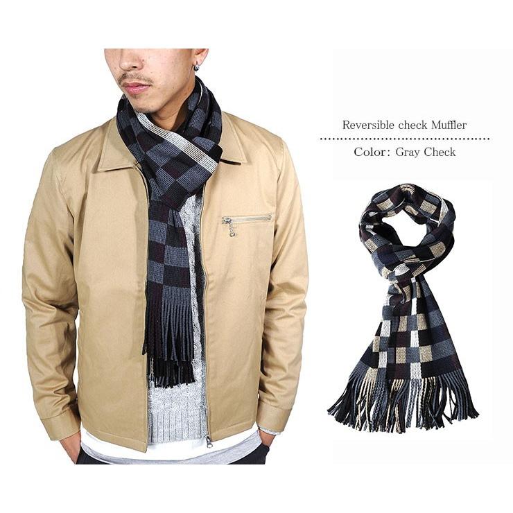 メール便送料無料】日本製 マフラー メンズ ストライプ ストール