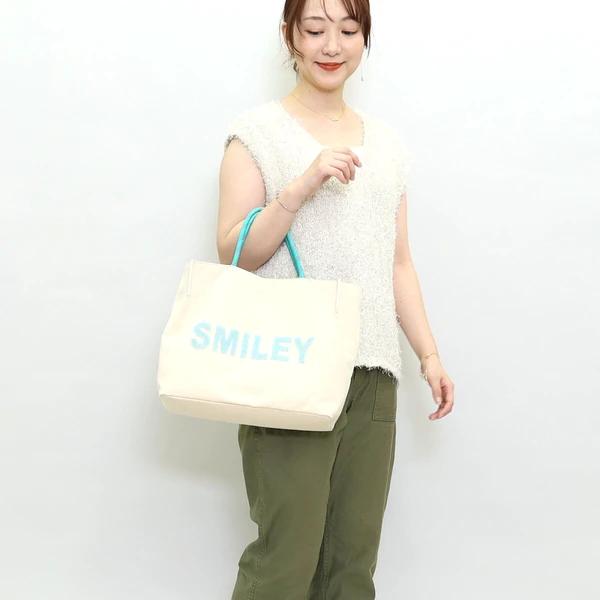 COOCO（クーコ） 26131-11704 SMILEY ビーズ 刺繍 トートバッグ A4収納