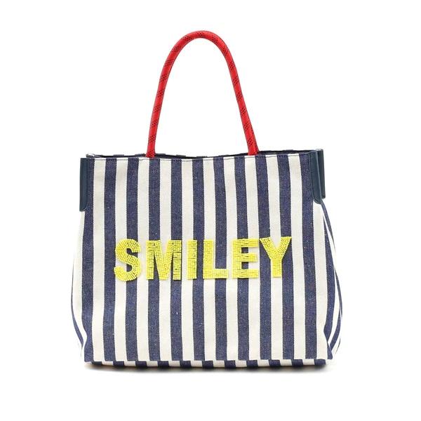 COOCO（クーコ） 26131-11704 SMILEY ビーズ 刺繍 トートバッグ A4収納