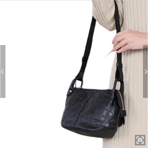 unsignet アンシグネ 55211 ドット柄ショルダーバッグ un signet/アンシグネ】【日本製】カウレザードット柄 ショルダー
